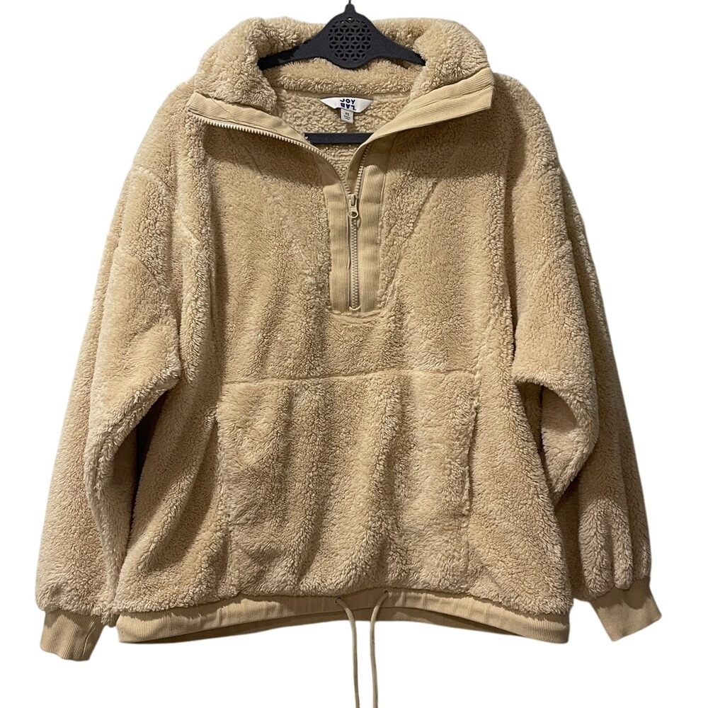 JoyLab Cream Sherpa Fleece Pullover Jacket‎ XS